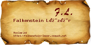Falkenstein Lázár névjegykártya